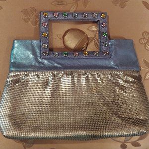 Whiting Davis Clutch Purse with Bling Handle